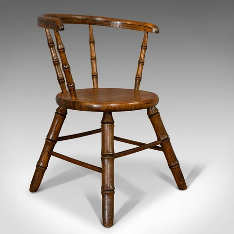 Small Antique Windsor Chair, English, Oak, Apprentice, High Wycombe, Victorian Cover