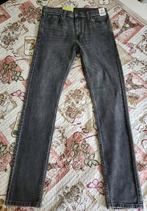 Levi's 510 Skinny Jeans Pants Mens Denim Stretch Black Wash original Size 33×34 - Picture 1 of 16