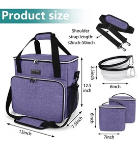 Baglher Dog Travel Bag Pet Bag Purple Black - Picture 1 of 5
