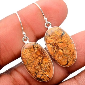 Natural Maligano Jasper - Indonesia 925 Sterling Silver Earrings Jewelry E-1001 - Picture 1 of 5