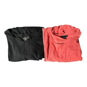 Paquete De 2 Top Colección J. Jill Wearever Talla MT Rosa Negro Waffle Texturizado - Imagen 1 de 10