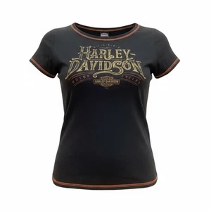Harley Davidson Motorrad Kurzarm T-Shirt Schwarz Damen Gr. XXL - Bild 1 von 4