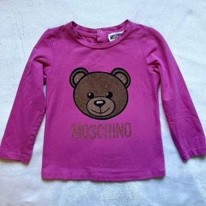 Moschino Mädchen rosa Langarmshirt Oberteil 12-18 Monate Baby Luxus Designer Kinder - Bild 1 von 9