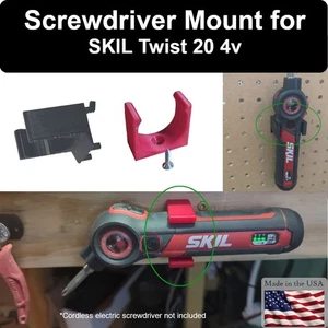Mount For SKIL Twist 20 electric screwdriver tool storage SD5619 pegboard - Picture 1 of 11