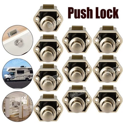 5/10x Push Lock Möbelschloss Druckschlösser Möbelgriff Wohnmobil Camper Kabinett - Bild 1 von 4
