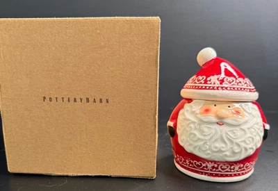 Pottery Barn Santa Claus Sugar Bowl Christmas Brand New with Box Y1356 S/C S/2 - Image 1 of 4