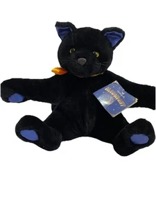 Rare VTG Hallmark Halloween Black Cat Plush Midnight Yellow Eyes w/ Tags 1999 - Picture 1 of 12