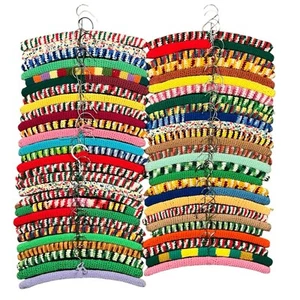 Vintage 1970s 1980s Crochet Padded Wooden Hangers Handmade Lot of 55 - Picture 1 of 6