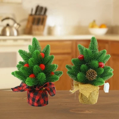 Small Christmas Tree, Artificial Red Berry Pinecone Tabletop Christmas Tree - Image 1 of 4