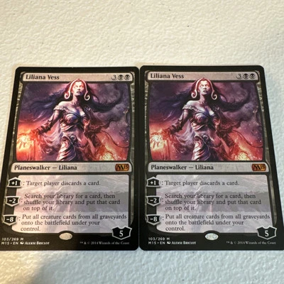 MTG Magic the Gathering 2x LILIANA VESS LORWYN MP ACTUAL PICTURES x2 - Image 1 of 3