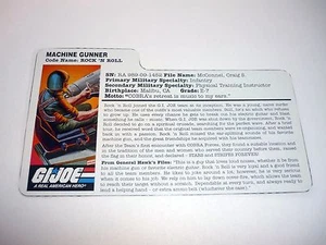 GI Joe Rock 'N Roll File Card Vintage Figure Stars & Stripes Accessory Part 1997 - Picture 1 of 1