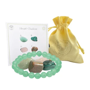 Herz Chakra Heilung Kristall Geschenkpackung grün Aventurin Chakra Armband - Bild 1 von 3