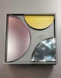 AYTM Unity Tabletts 4er Set, schwarze Eiche lackiert Eisen & polierter Stahl UVP 220 £ - Bild 1 von 11