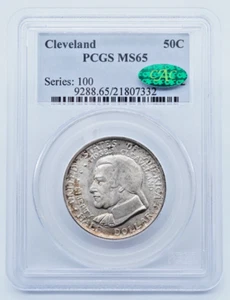 1936 Cleveland Centennial Silver Commemorative Half Dollar PCGS & CAC MS65 C1951 - Picture 1 of 5