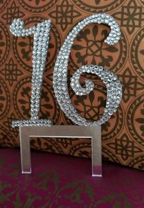 Bling! Sweet Sixteen 16 Birthday Anniversary Cake Top Crystal Rhinestones Topper - Picture 1 of 3