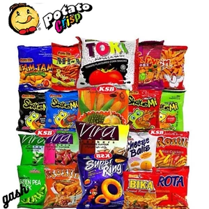 Snacks 50 Piece Variety Asian Mini Pack Asian Halal Food Pop Corn Travel, Cinema - Picture 1 of 8