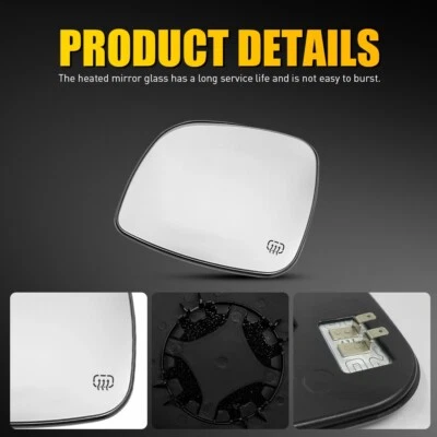 Espejo retrovisor de vidrio lado del conductor con placa de respaldo para Dodge Grand Caravan 2008-2019 Foto 1 de 4