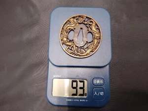 Japanese Antique Tsuba of Katana Samurai Sword Guard Iron Rare Design 59-F51 - Picture 1 of 4