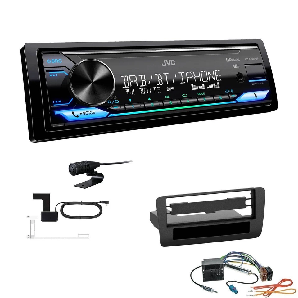 JVC Digital 1-DIN Autoradio DAB+ Bluetooth für Audi A1 und Sportback - Bild 1 von 4