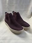 Rothy's Solid Knit Fabric Womens 9.5 Pull On Sneaker Ankle Boots Plum