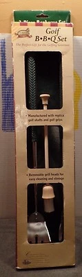 JUEGO DE BARBACOA DE GOLF HOLE 19th HOLE CLUBHOUSE ESPÁTULA HORQUILLA EJE EMPUÑADURAS CEPILLO EZ Limpio NUEVO Foto 1 de 4