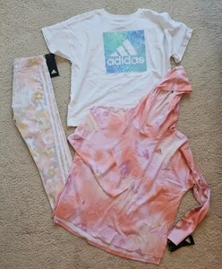 Girl's Adidas T-Shirt, Leggings, Hoodie Set/Lot ~ Size Large (14) NWT - Picture 1 of 7