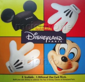 Sin usar en paquete 4 McDonald's 1998 Disneyland París MICKEY MOUSE DISFRAZ Guantes Orejas Máscara - Imagen 1 de 12
