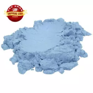 BLUE ICE LIGHT SKY BLUE LUXURY MICA COLORANT PIGMENT POWDER COSMETIC GRADE 1 OZ - Picture 1 of 12
