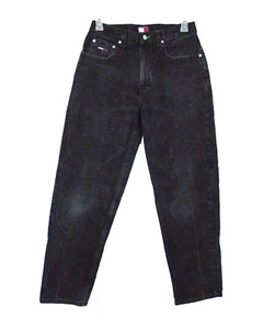 VTG Tommy Hilfiger Freedom Jeans Baggy Embroidered Black Men's Size 32x32 USA - Picture 1 of 11