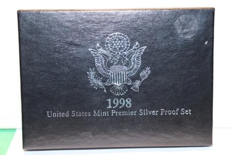 1998-S Premier SILVER Proof Set. Coins in Mint Made Custom Display Box Cover