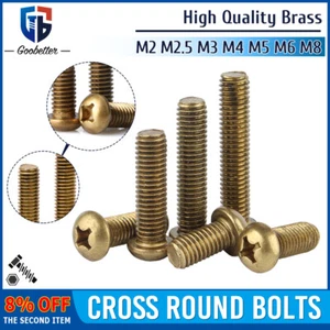 M2 M2,5 M3 M4 M5 M6 M8 Kreuzschlitz Pan Button Head Maschinenschrauben Kreuzantrieb Schrauben - Bild 1 von 79