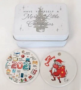 Christmas Ornament Tree Decorations Prezzy 2021 Commemorative Ceramic Decoration - Picture 1 of 5