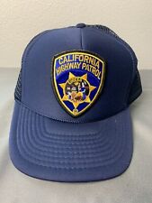 Vintage 80s California Highway Patrol Patch Rope Trucker Hat Blue Nissan