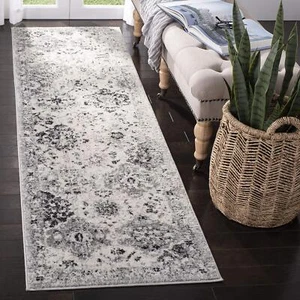 SAFAVIEH Madison Collection Runner Rug - 2'3" x 10' Silver & Grey Boho Chic - Picture 1 of 5