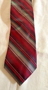 Perry Ellis Portfolio Striped Burgandy Multicolored Men’s Tie - Picture 1 of 3