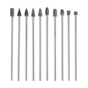 10pcs Extra Long 3*6mm Carbide Steel Burr Rotary Drill Bits Tools Cutter Files - Picture 1 of 6
