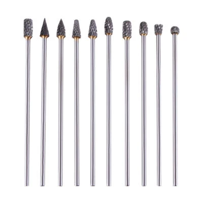 10pcs Extra Long 3*6mm Carbide Steel Burr Rotary Drill Bits Tools Cutter Files - Image 1 of 4