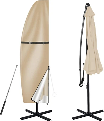 Cubierta de paraguas de patio impermeable al aire libre antiuv voladizo desplazado cubierta de paraguas Foto 1 de 4