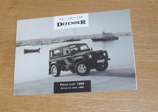 Land Rover Defender Price List June 1995 - 90 110 130 County Station Wagon