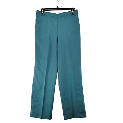 Alfred Dunner SZ 8 dark Green Pull On Elastic Waist Straight Leg Pants pockets - Image 1 of 4
