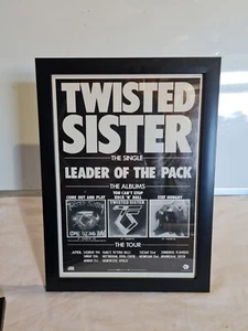 Twisted Sister Leader Of Pack 1980s FRAMED Single ADVERT MUSIC POSTER A4 8X12" - Foto 1 di 2