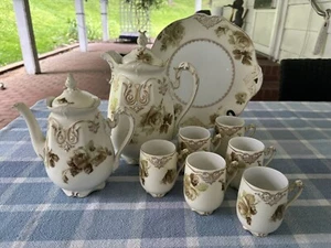 Antiguo Marfil Silesia Ohme Juego de 9 Piezas Té Café Chocolate Ollas Victorianas Eduardianas - Imagen 1 de 23