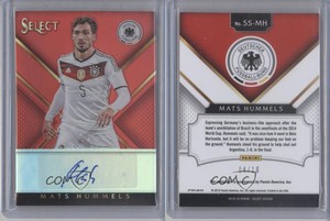 2015-16 Panini Select Signatures Red Prizm /10 Mats Hummels #SS-MH Auto