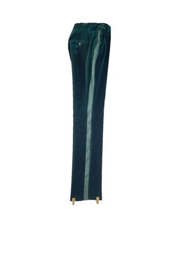Pantaloni tuta smoking Burberry velluto verde scuro uomo eleganti 35W IT52