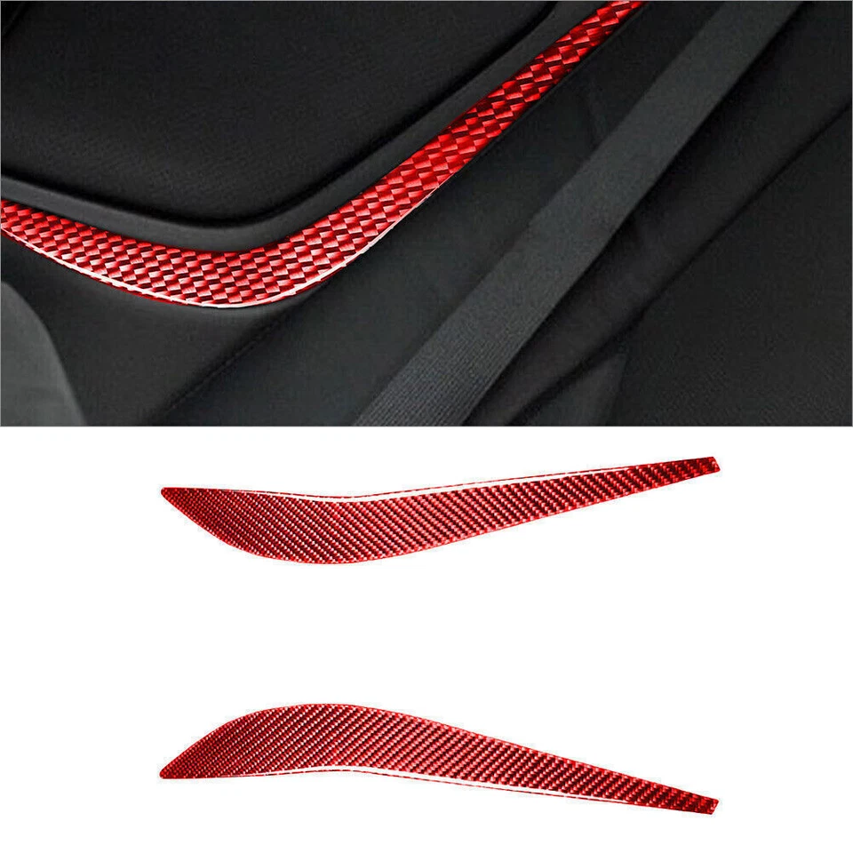 Cubierta lateral interior del asiento trasero de fibra de carbono rojo vinilo para Mazda RX-8 2004-08 Foto 1 de 4