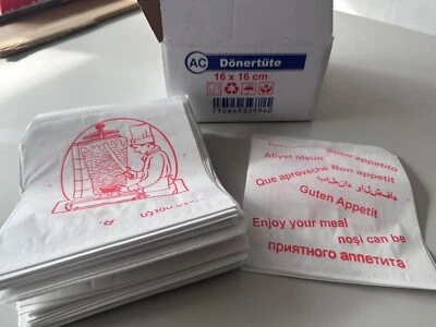 AC Dönertaschen 4 kg 16x16cm Kebab Döner Tüten Weiß