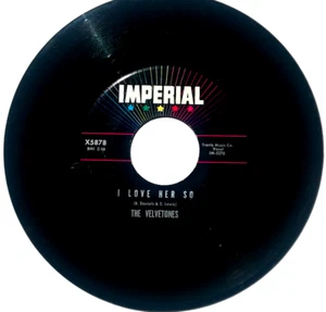 VELVETONES - Glory Of Love / I Love Her So - Vinyl 45rpm 1962 Imperial X5878 - Imagen 1 de 4