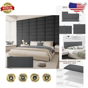 Modern Fabric Tufted Headboard for King Beds - Quick Peel and Stick Installation - Picture 1 of 9