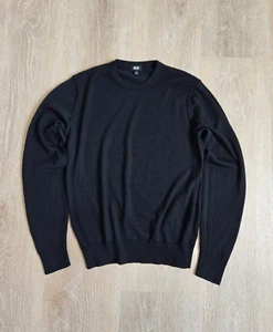 Uniqlo 100% Wool Lightweight Crew Neck Sweater Black Men’s - Size Small - - Picture 1 of 10