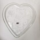 Mikasa Heart Tray Rose Sweetheart Bouquet Frosted Embossed Glass 12 1/2